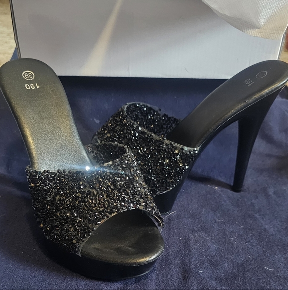 Women's Rhinestone Super High Heels 5 1/2" - Picture 3 of 6